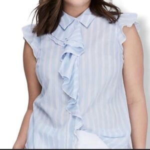 NWOT Lane Bryant Light Blue Ruffle Blouse size 24